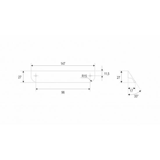 Большое фото товара - RS156SG.3/96 Ручка мебельная AL TICK, 2352_2355_00-00005059. Вариант №3